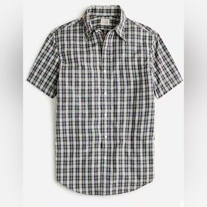 NWOT JCrew Relaxed short-sleeve Secret Wash cotton poplin shirt